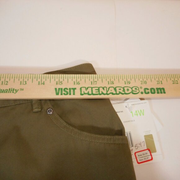 NWT Liz Claiborne Womens Size 14W Cropped Pants Olive Green High Rise Vintage - Picture 5 of 11